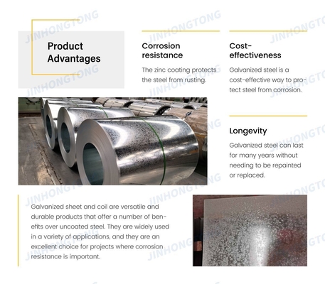 Matériau de construction Dureté moyenne DX51D Z Gi Zinc enduit tôle/plaque/ruloir/bande/rouleau d'acier galvanisé avec service de découpe
