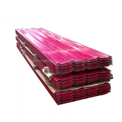 2001-3600mm Longueur feuille de toiture revêtue de couleur de vin rouge aux Philippines Ppgi feuille ondulée pour la construction avancée