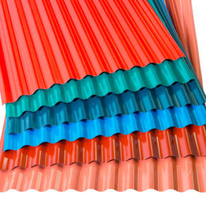 Personnalisation Q195 Q345 Q235 DX51D ppgi Couleur revêtue d'acier ondulé prépeint plaque de toit gi / acier à dureté totale
