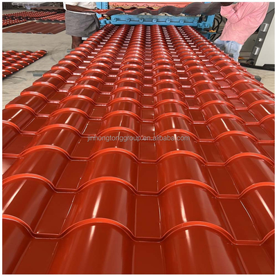 Carreaux de toiture en acier ondulé PPGI revêtus de couleur chocolatée sur mesure RAL 8017 de 0,2 à 4 mm d'épaisseur et de largeur de 600 à 1250 mm