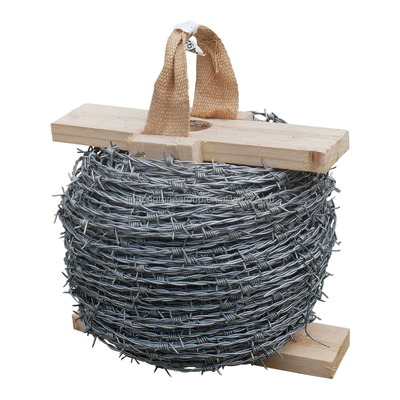 15.5 Gauge 1,7 mm Épaisseur en acier galvanisé trempé à chaud en fil de fer barbelé bobine de 60 pieds type rasoir rasoir croisé 2 points