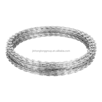 7.5cm-15cm Barbe Distance en acier inoxydable fil barbelé bobine pour la protection de l'isolation routière BTO10 BTO22 BTO30 CBT60 CBT65