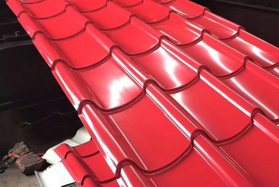 Carreaux de toiture en acier ondulé de couleur zinc galvanisé PPGI tôle revêtue pour la construction à 0,2 4 mm épaisseur ASTM Standard