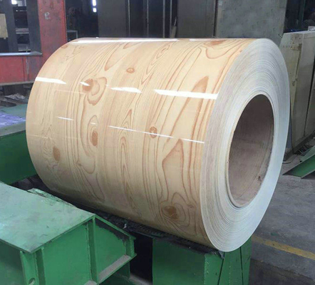 ISO9001 certifié bobines PPGI peintes en bois Z100 enduites en acier ondulé en zinc PPGI RAL 3028 0.3*1000 Spécification