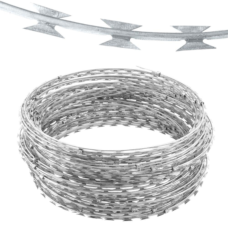Fil de fer barbelé en acier galvanisé revêtu de zinc Cbt-65 Concertina Fil pour clôture Exporteur