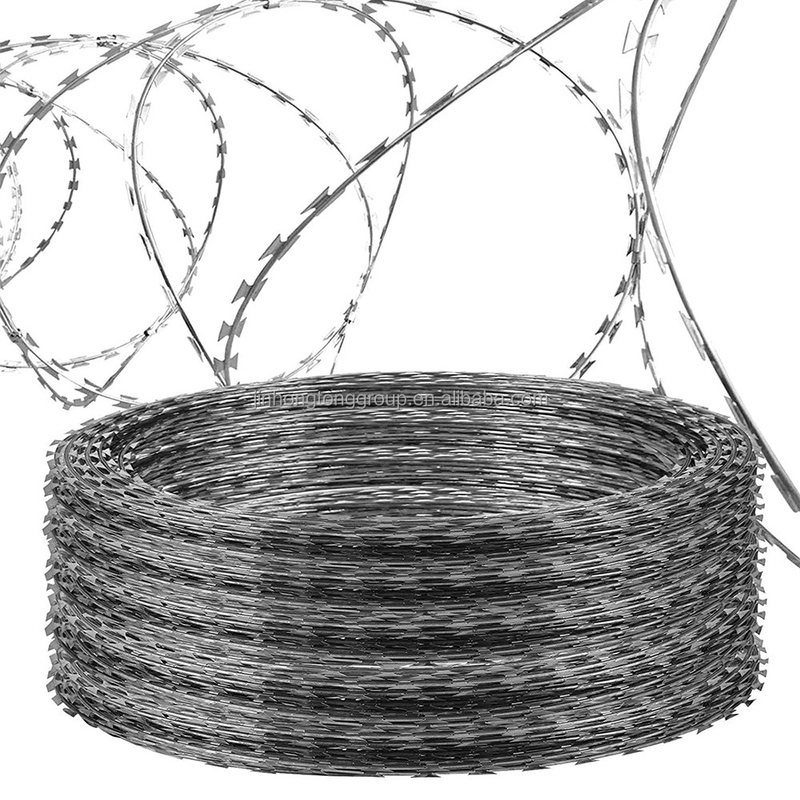 Galvanisé à chaud 500m double fil de rasoir fil de fer barbelé clôture fil de haute résistance à la traction pour une sécurité accrue